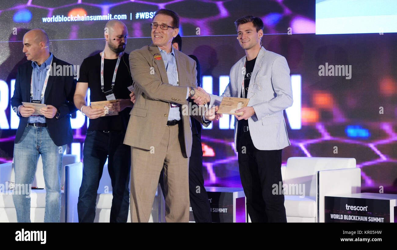 United Arab Emirates, Dubai - October 2017: Business Meeting and Conferences  Ideas. Conference in Dubai on blockchain and cryptocurrency Stock Photo -  Alamy