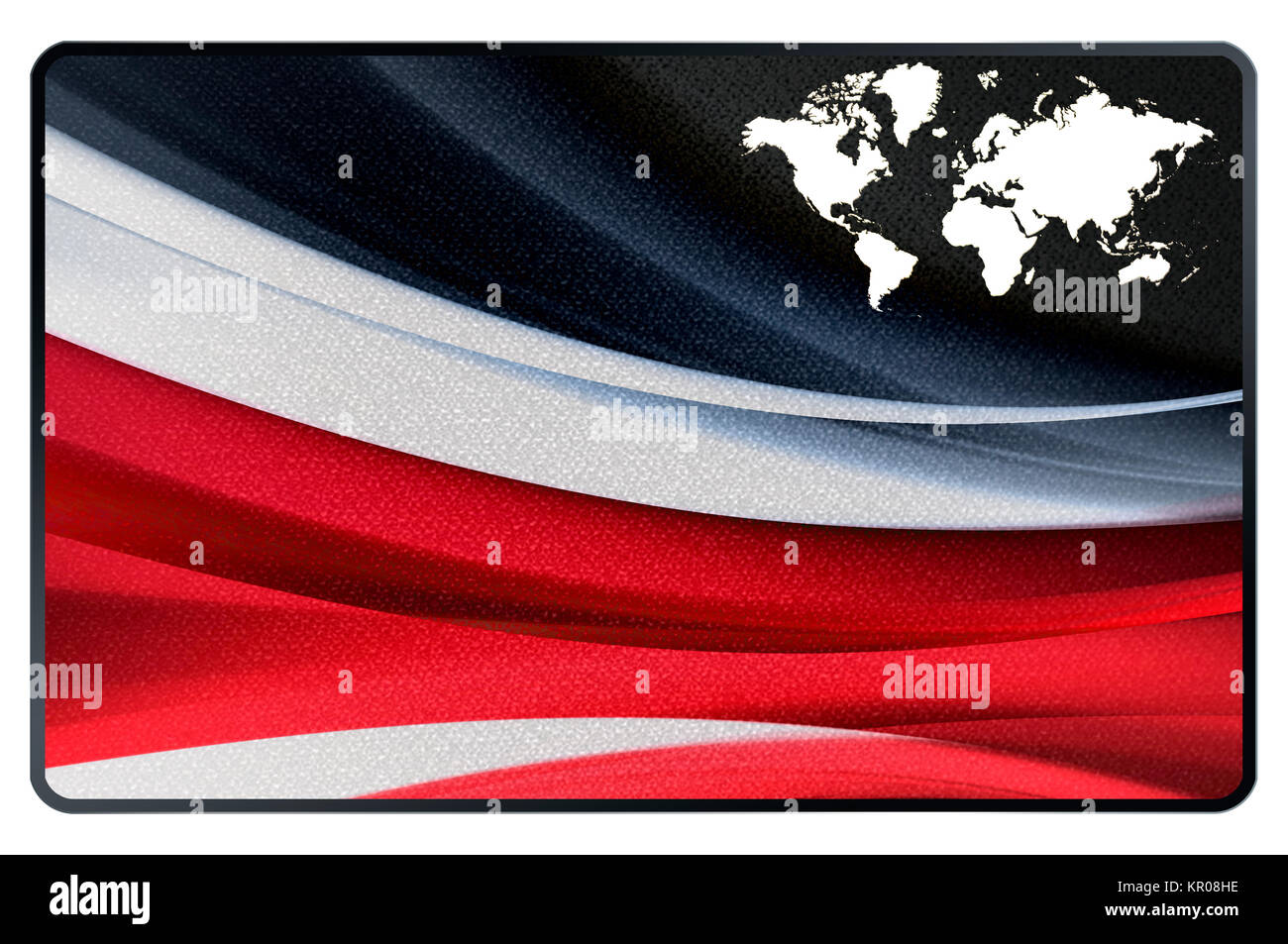 Abstract waves background with world map for the design of business ...