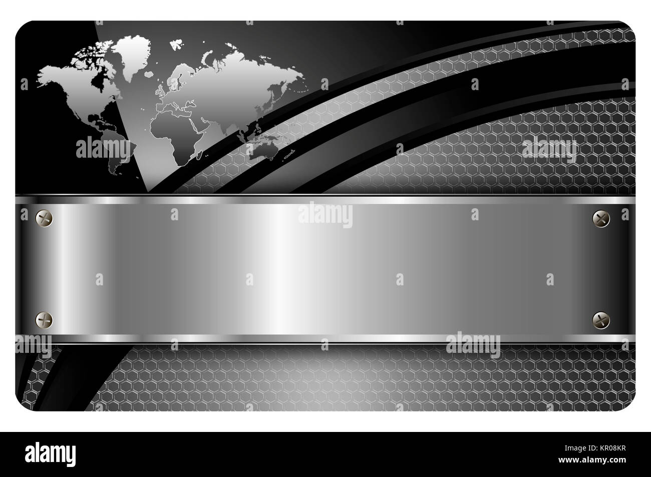 Metal abstract background with world map and copy space for the text ...