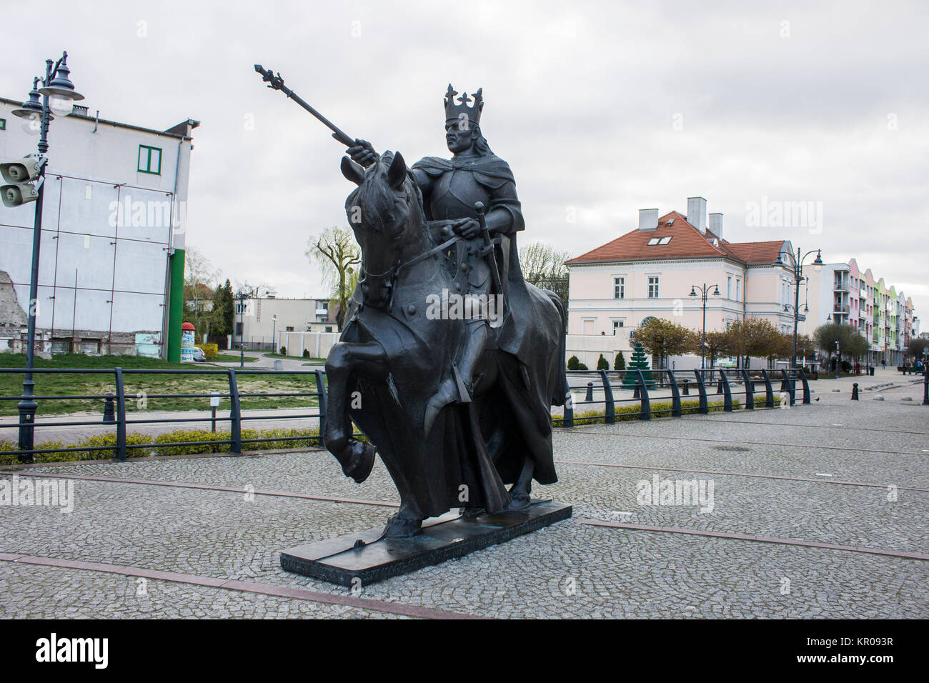 Equestrian statue of Casimir IV Jagiellon (Kazimierz IV Jagiellonczyk), Grand Duke of Lithuania and King of Poland. Malbork, Poland Stock Photo