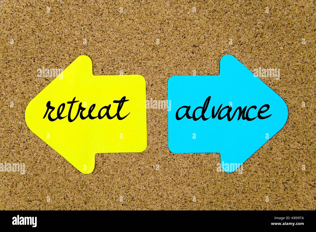 Message Retreat versus Advance Stock Photo - Alamy
