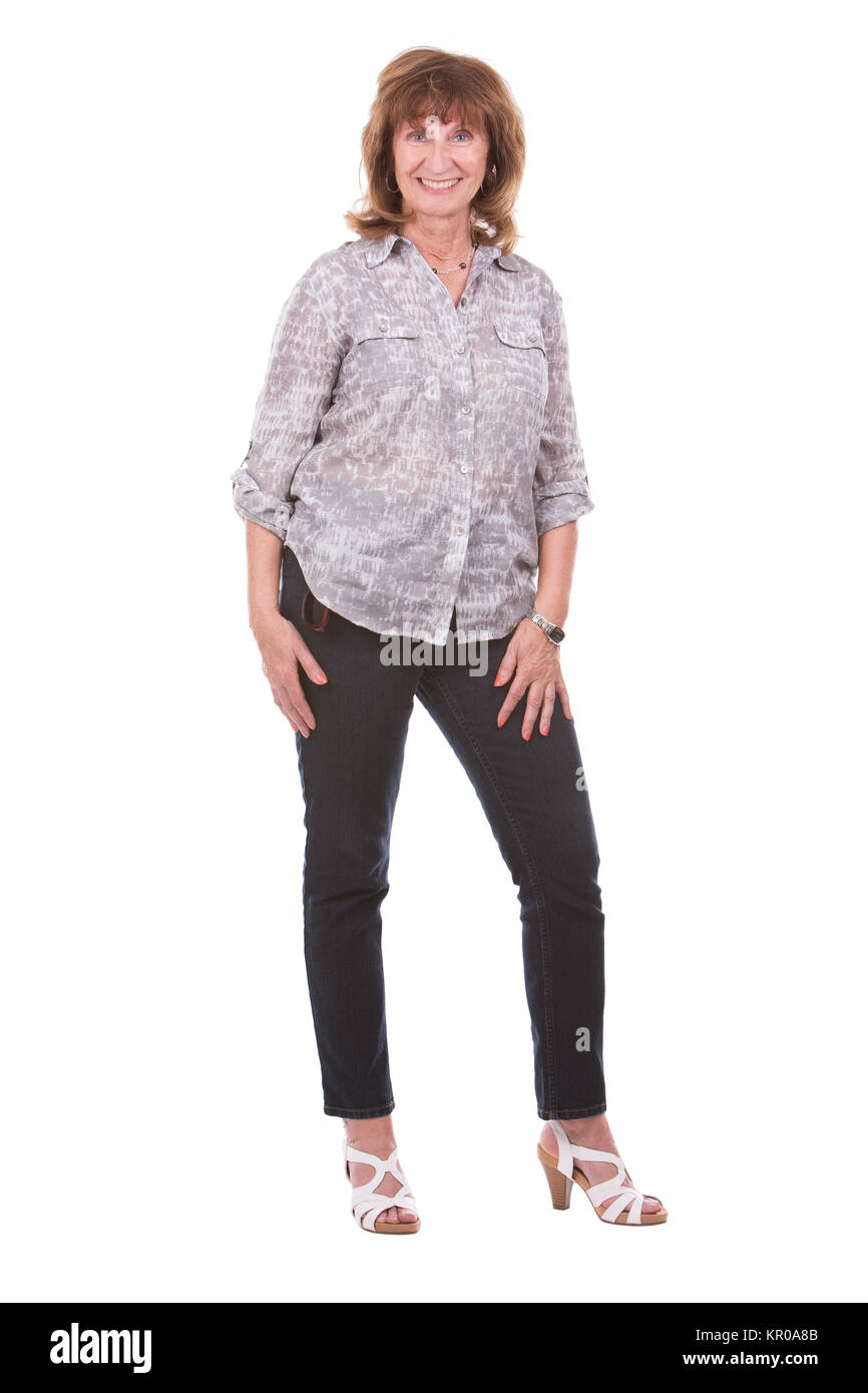 middle aged casual woman Stock Photo Alamy