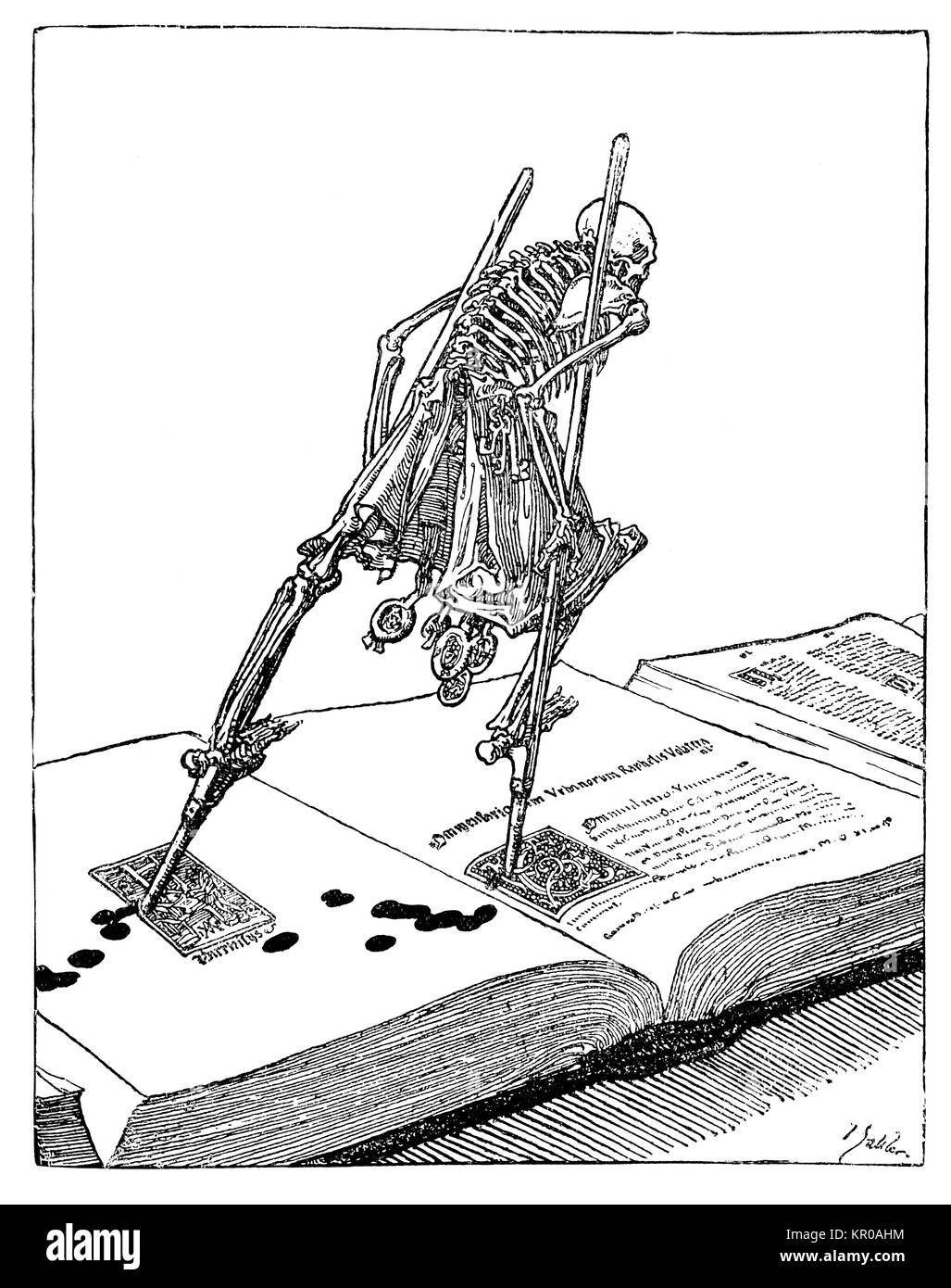 1894 Studio Magazine, The Modern Dance of Death, book illustration by German artist and designer Joseph Sattler Stock Photo