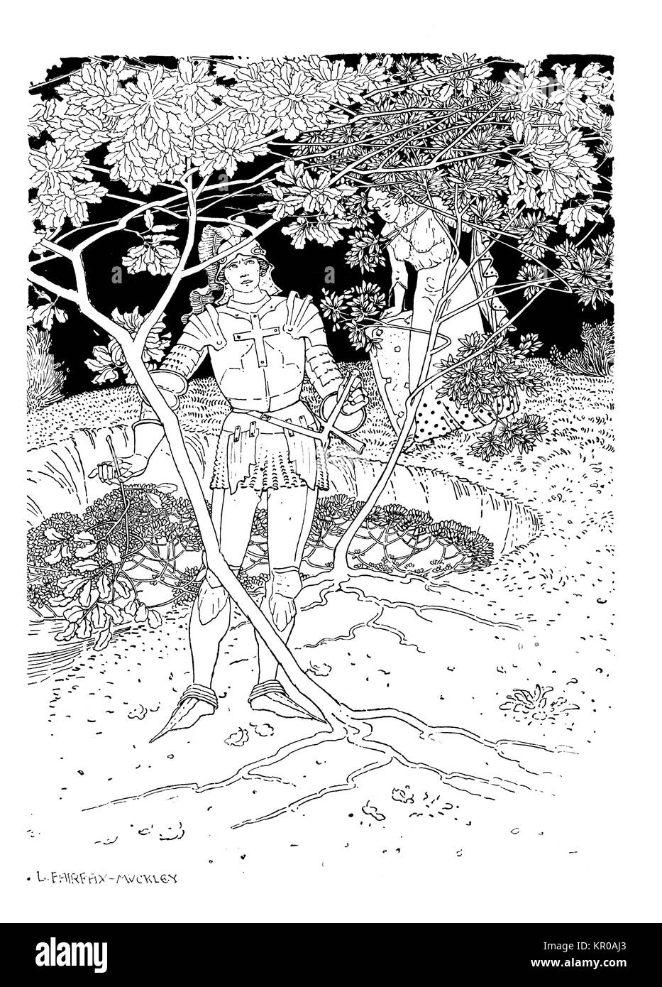 Illustration to Spenser’s Faerie Queen by painter, illustrator and etcher Louis Fairfax Muckley from 1894 Studio Magazine Stock Photo