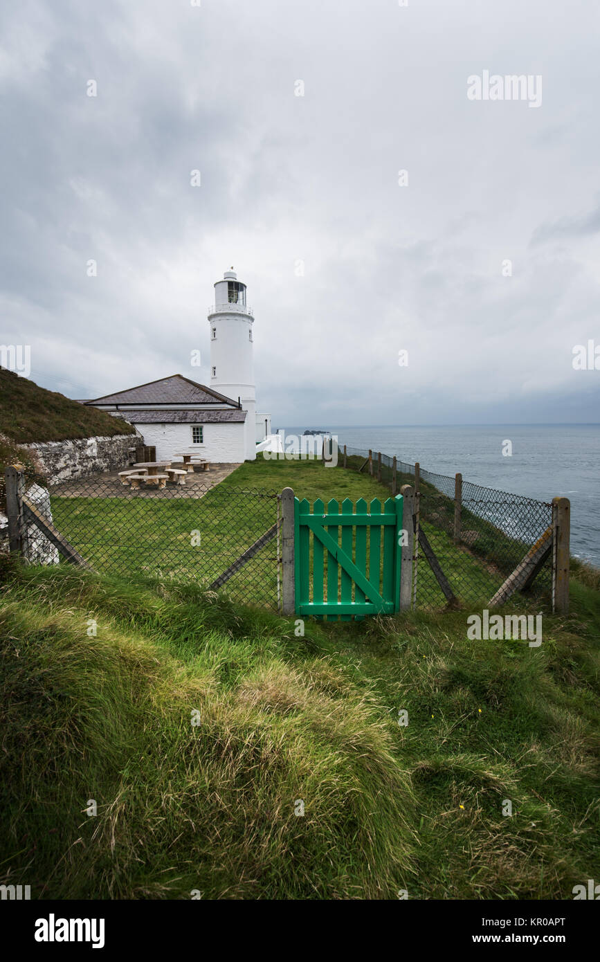 Trevose Head Lighthouse Cornwall Stock Photo