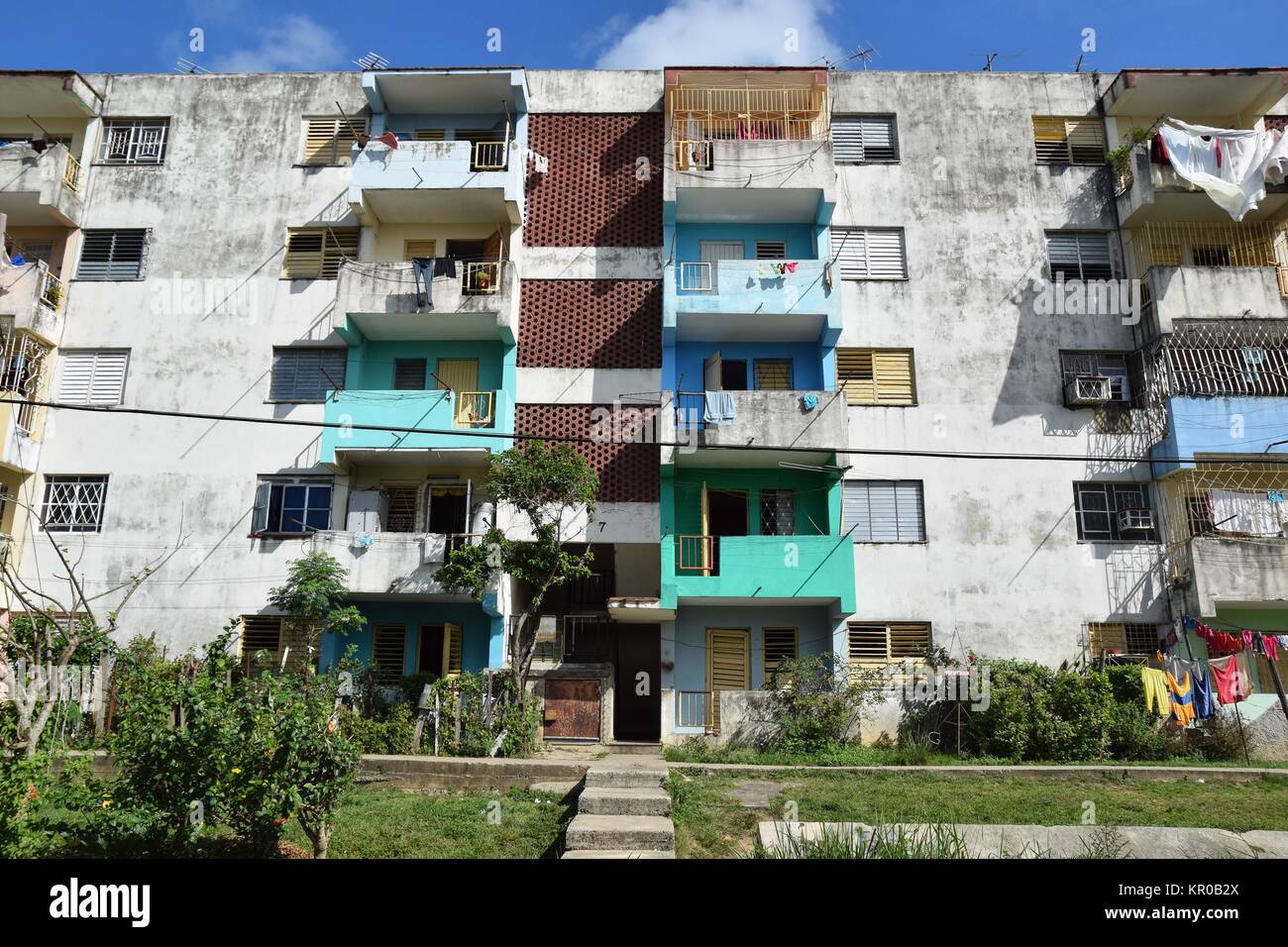 apartment block in cuba Stock Photo