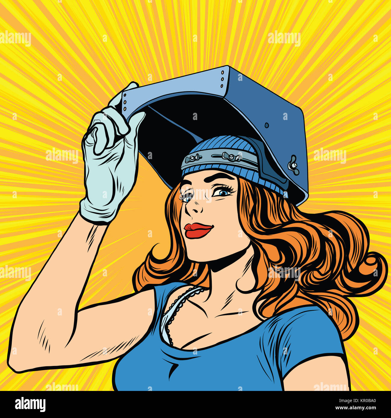 Welder Vector Cartoon Illustration High Resolution Stock Photography