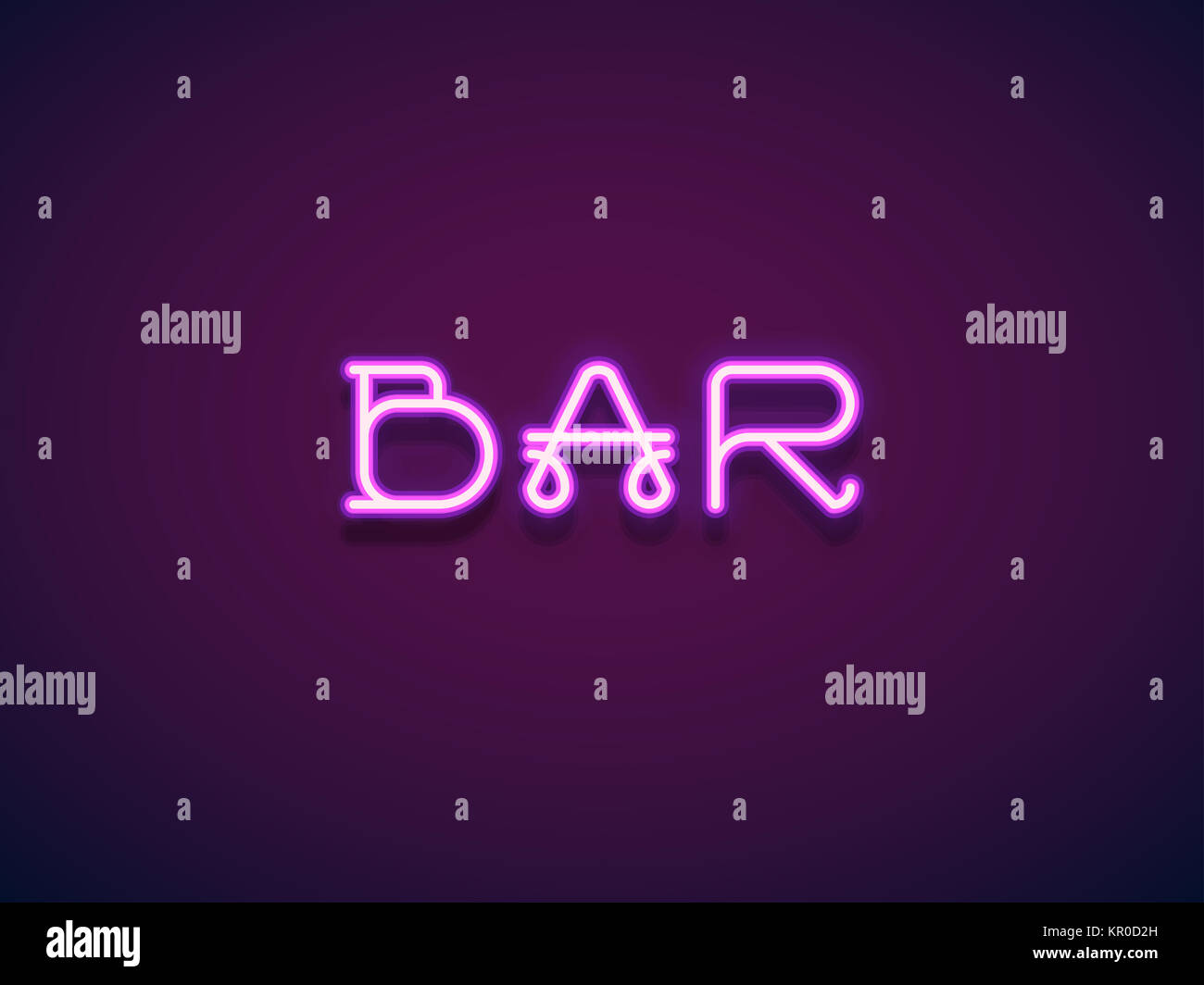 Neon Vector Lettering Stock Photo - Alamy