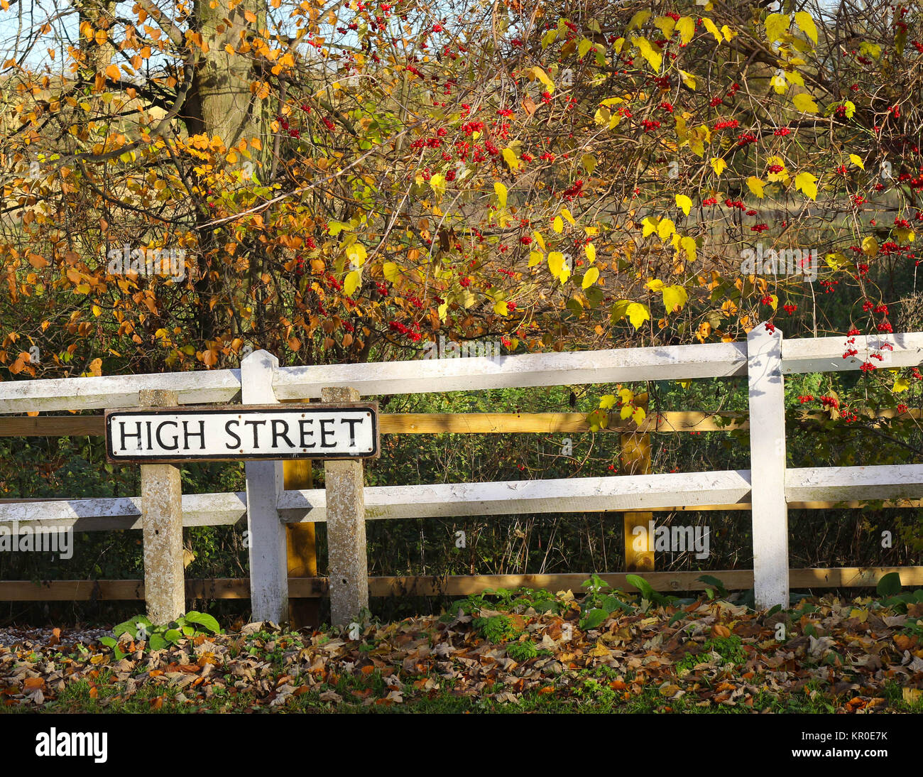 British street sign in Great Abington, Cambridgeshire, UK Stock Photo