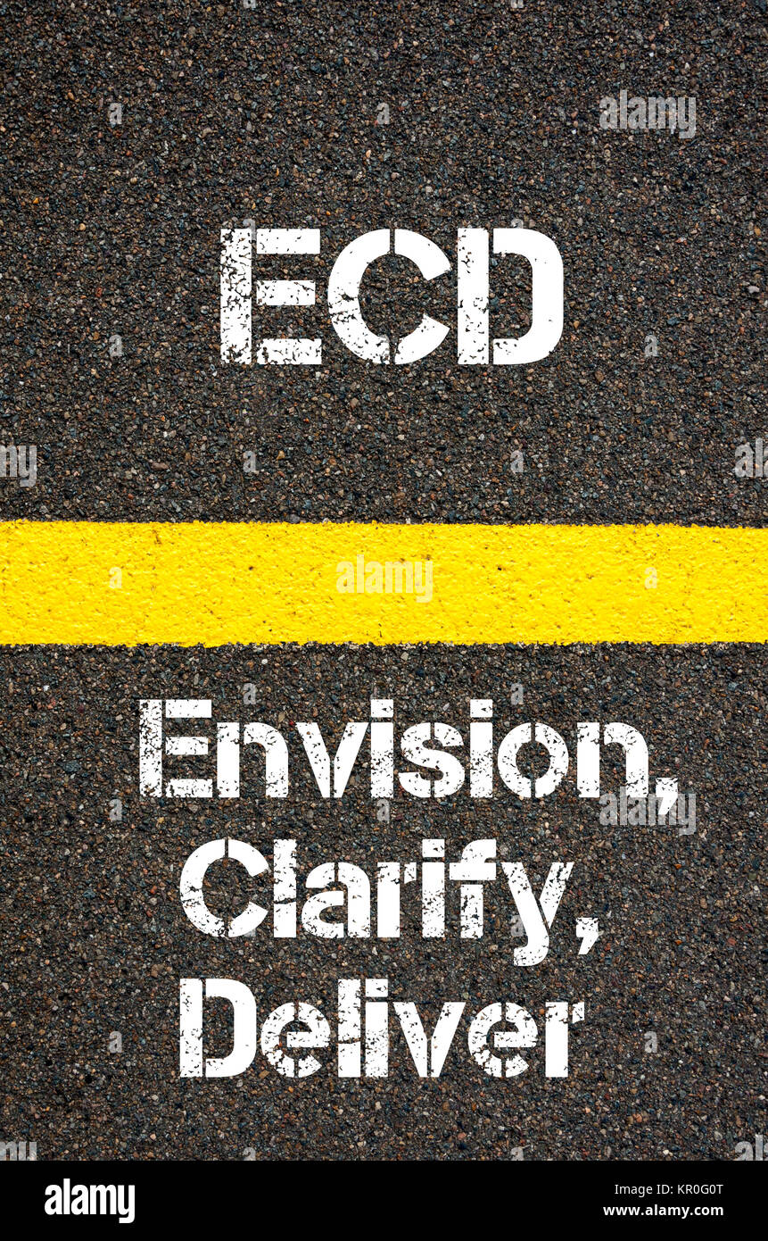 Business Acronym ECD Envision, Clarify, and Deliver Stock Photo