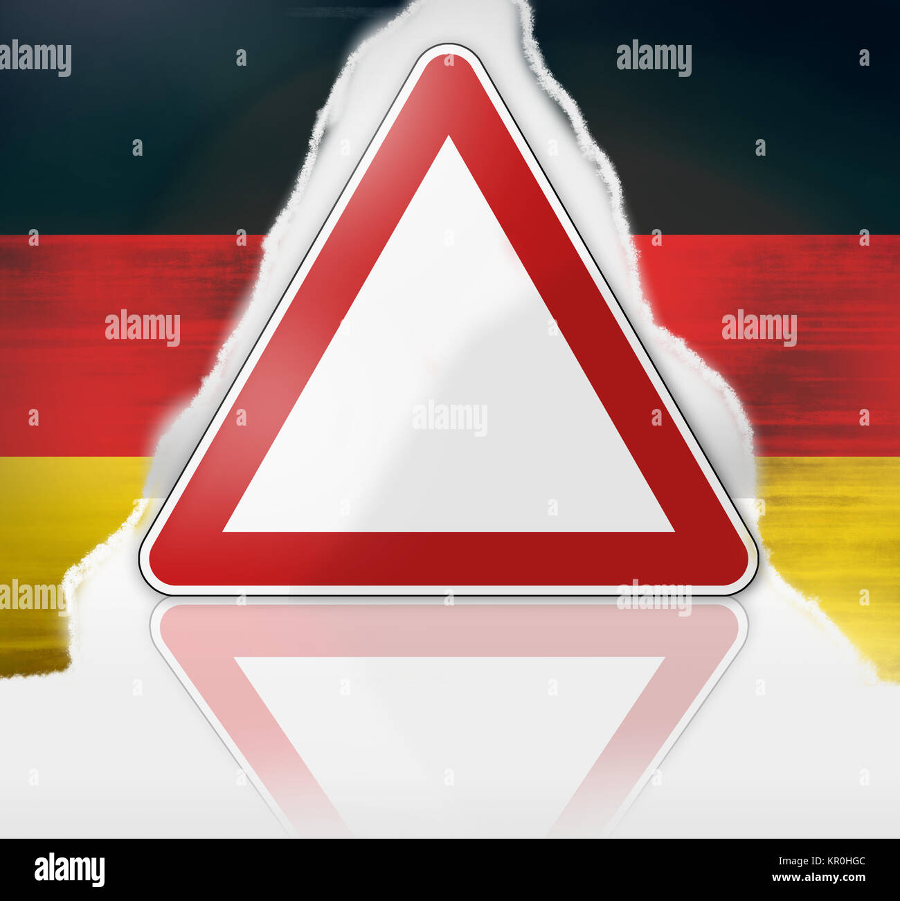 German warning road sign Stock Photo Alamy
