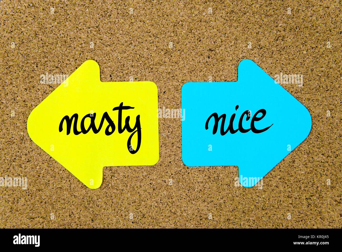 Message Nasty versus Nice Stock Photo Alamy