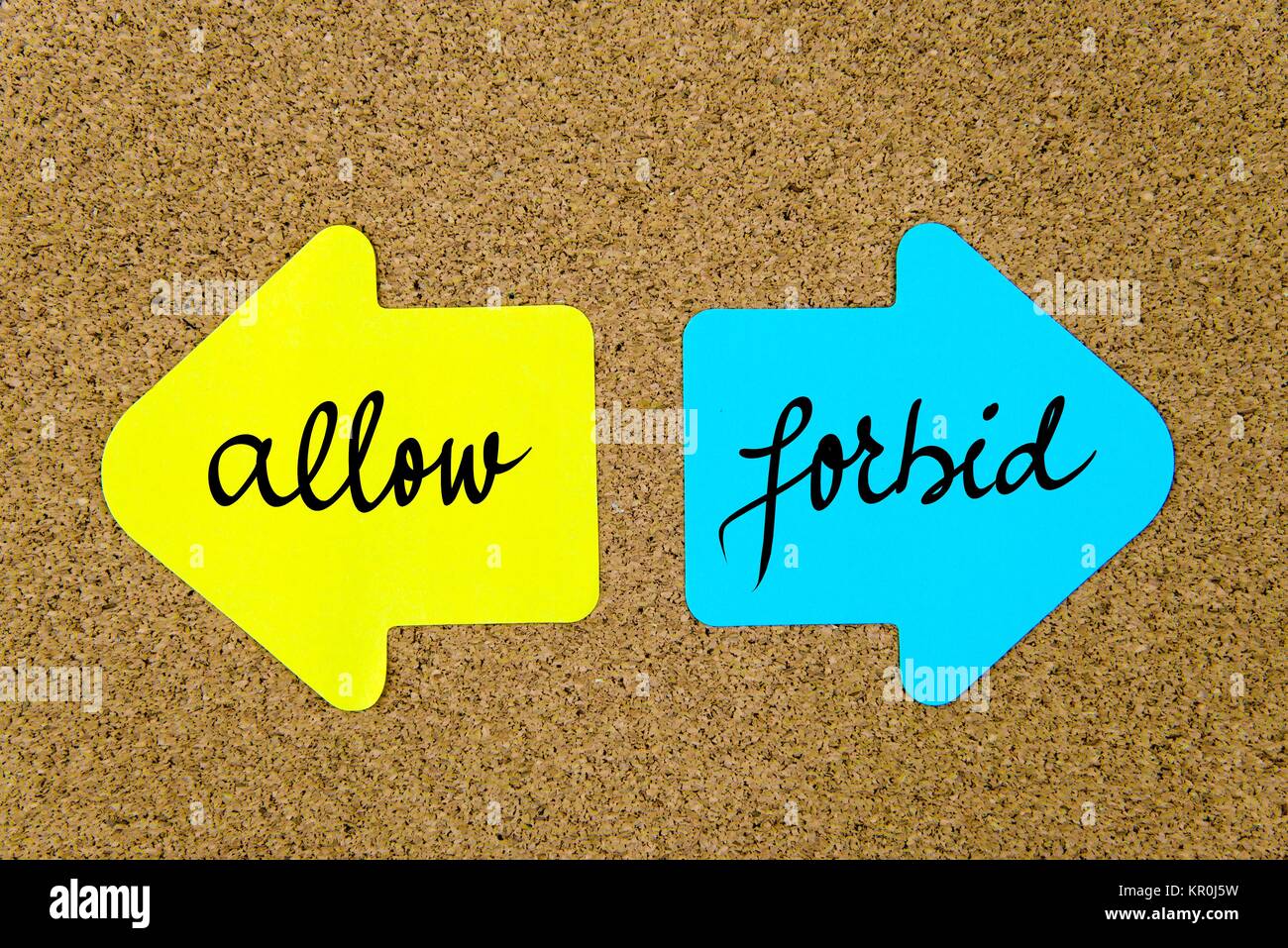 Message Allow versus Forbid Stock Photo Alamy