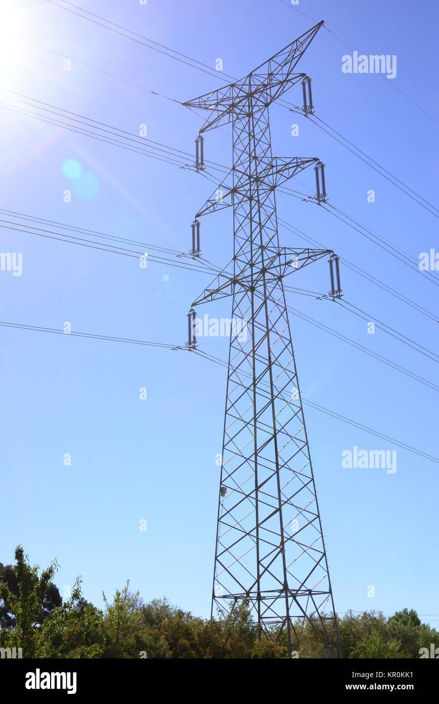 highvoltage line in spain Stock Photo Alamy
