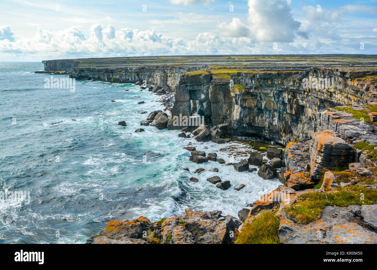 The cliffs of Inishmore, Aran Islands, Ireland Stock Photo