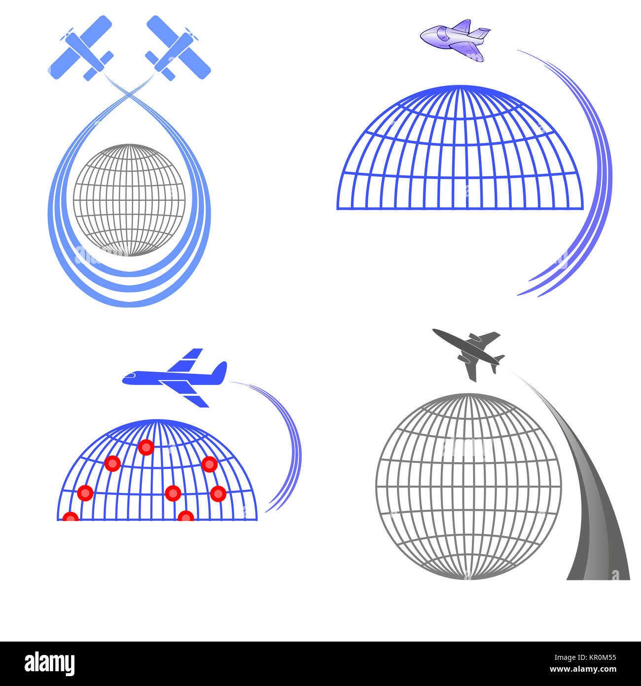 Set of Airplane Icons. Summer Vacation Stock Photo - Alamy