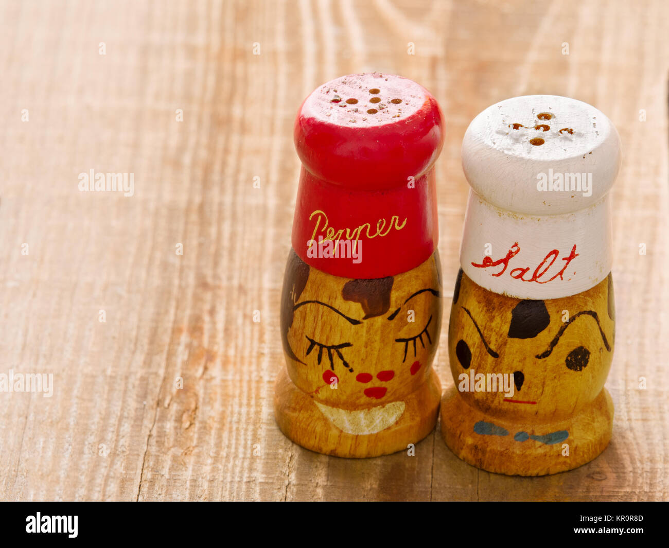 rustic salt and pepper shaker Stock Photo Alamy