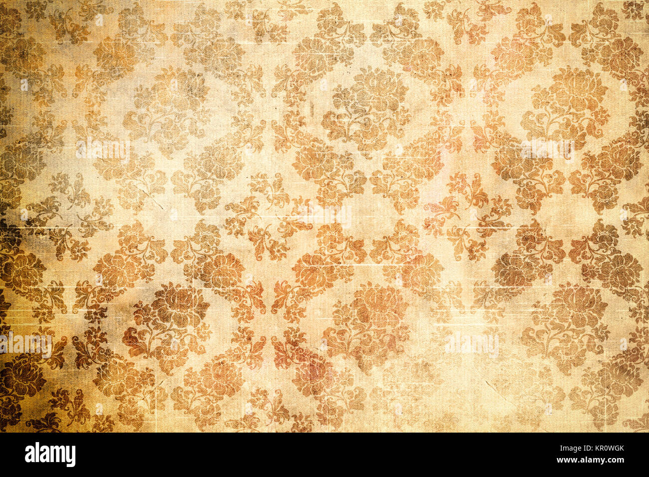 Old floral paper background for the design. Natural old paper texture. Stock Photo