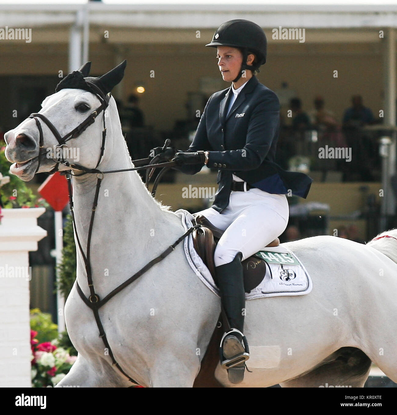 WELLINGTON, FL - JANUARY 26: Athina Onassis Roussel l participtaes in  the FTI Winter Equestrian Festival at the Palm Beach International Equestrian Center on January 26, 2014 in Wellington, Florida   People:  Athina Onassis Roussel Stock Photo