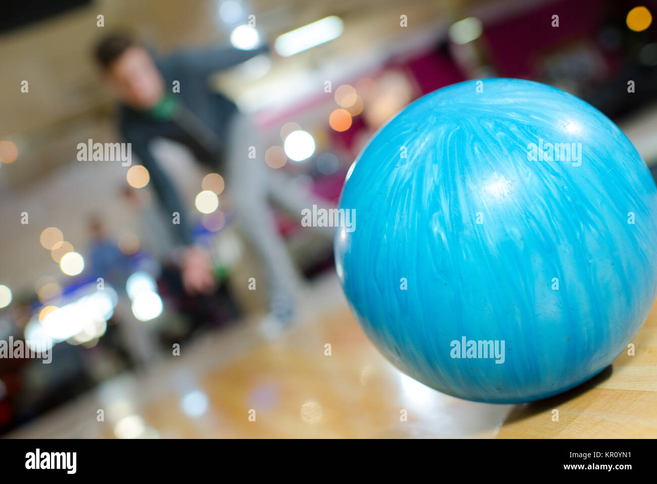 Closeup of a bowling ball Stock Photo