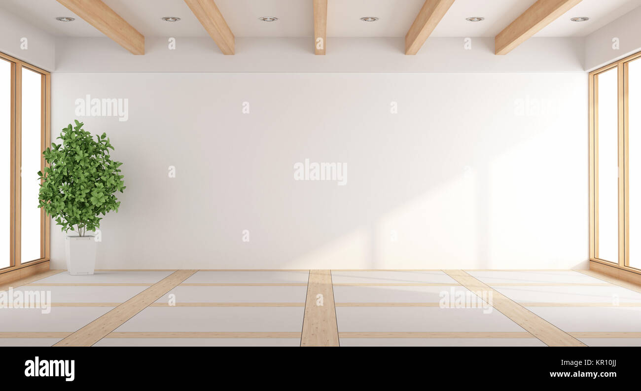Empty white living room Stock Photo - Alamy