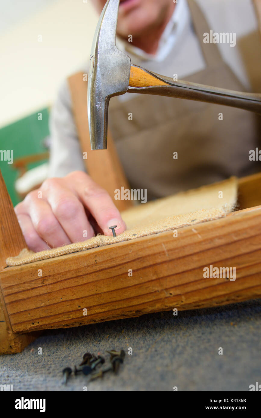 Repairing antique furniture Stock Photo Alamy