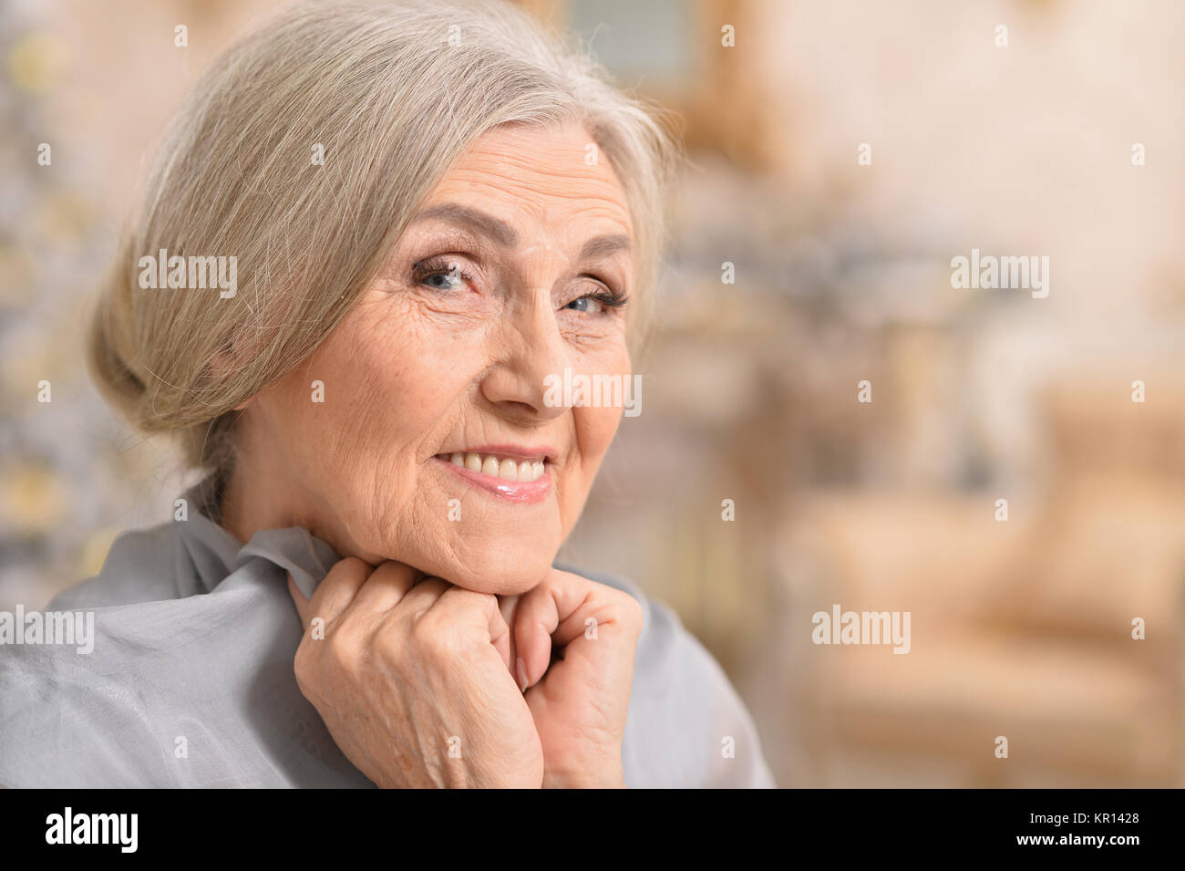 close-up portrait of granny Stock Photo