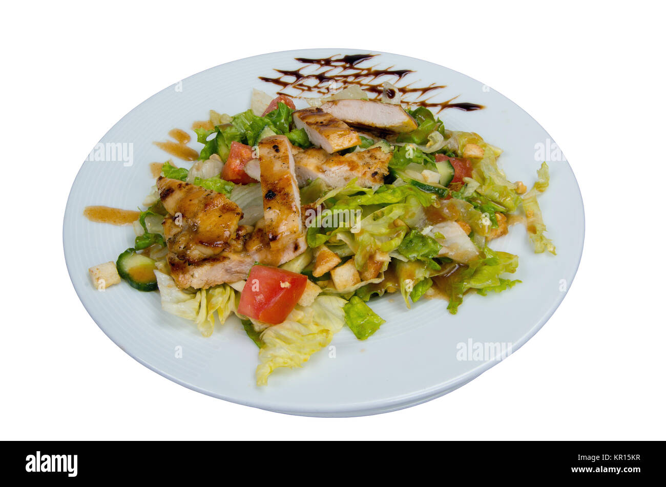 Vegetable salad with chicken fillet. Stock Photo