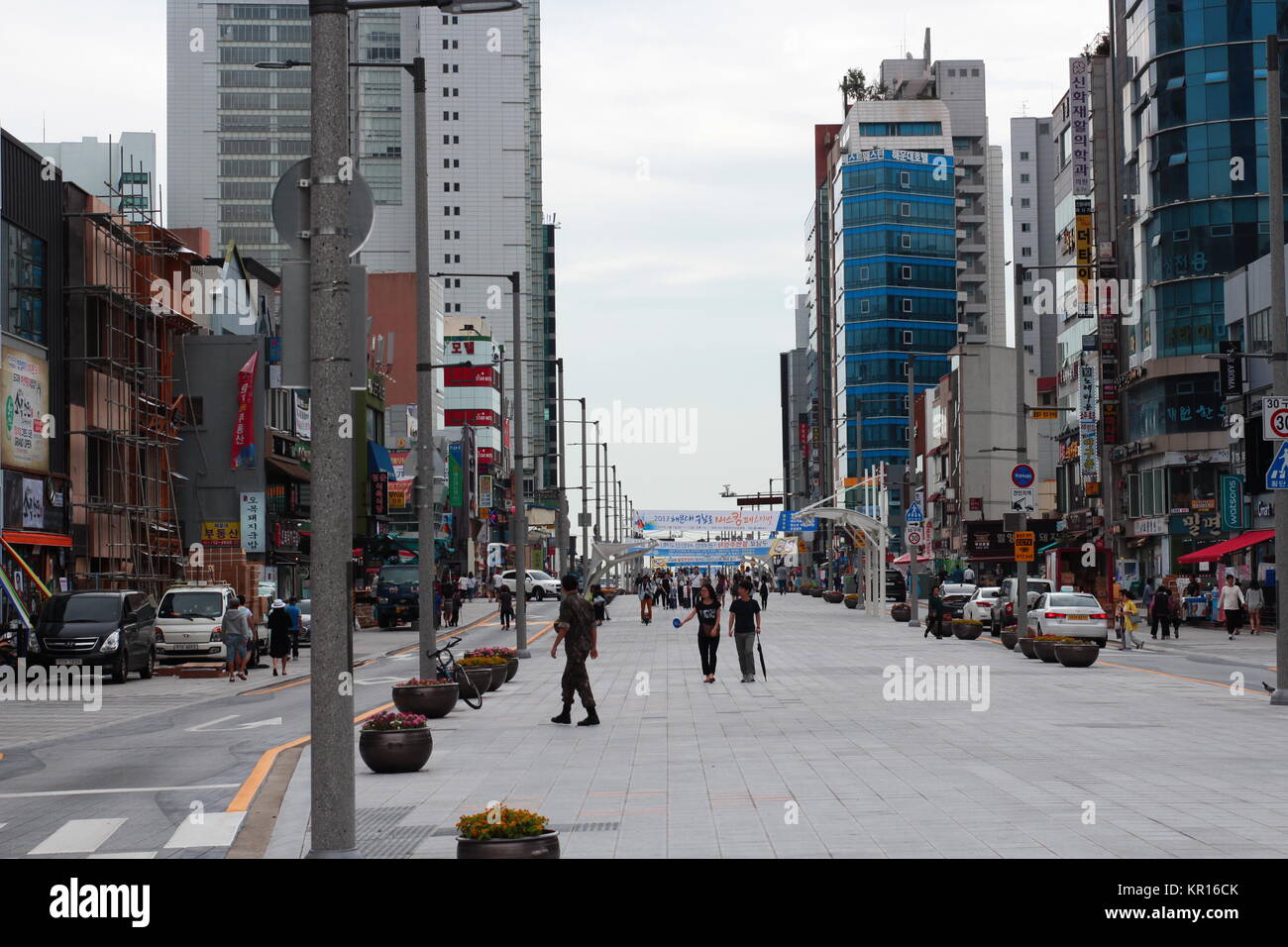 Shopping street in Haeundae, Busan, South Korea Stock Photo - Alamy