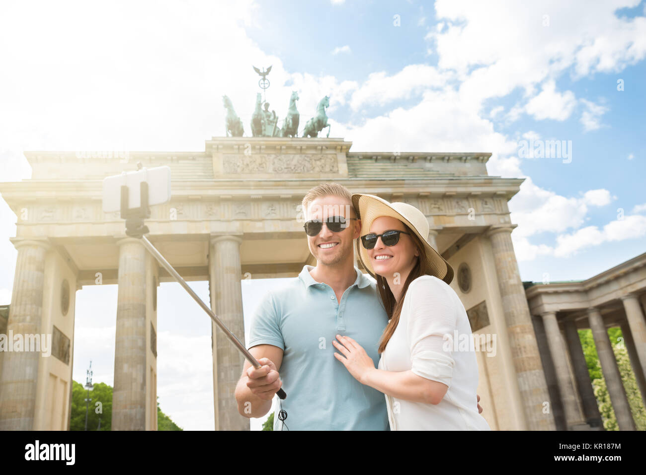Young Couple Taking Selfie Stock Photo