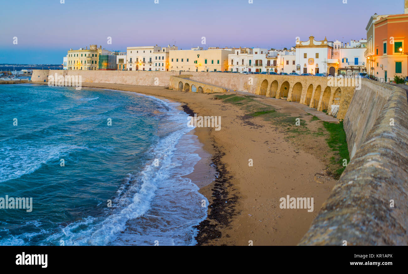 Sunset in Gallipoli, province of Lecce, Puglia, southern Italy. Stock Photo
