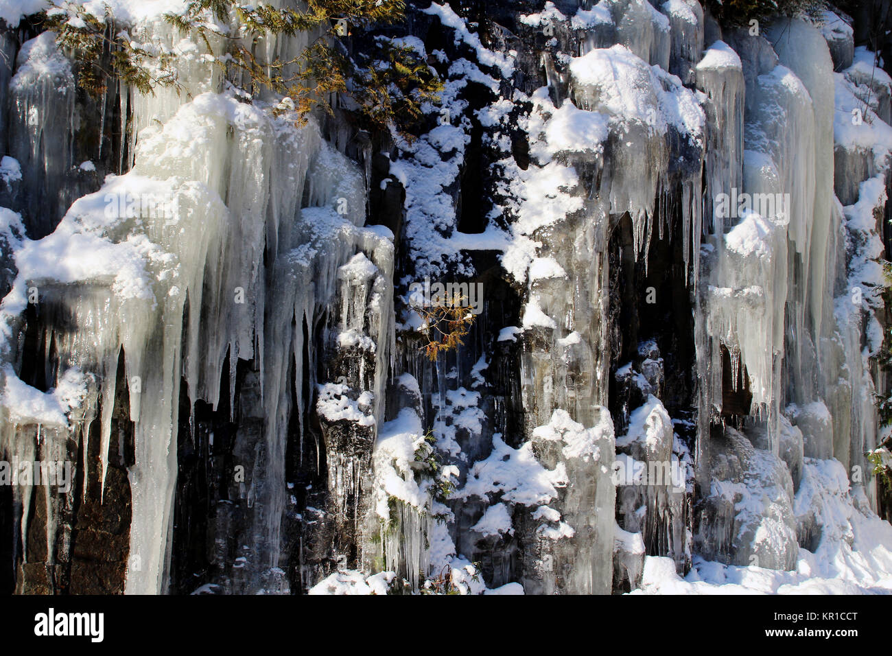 Icicles formation Stock Photo