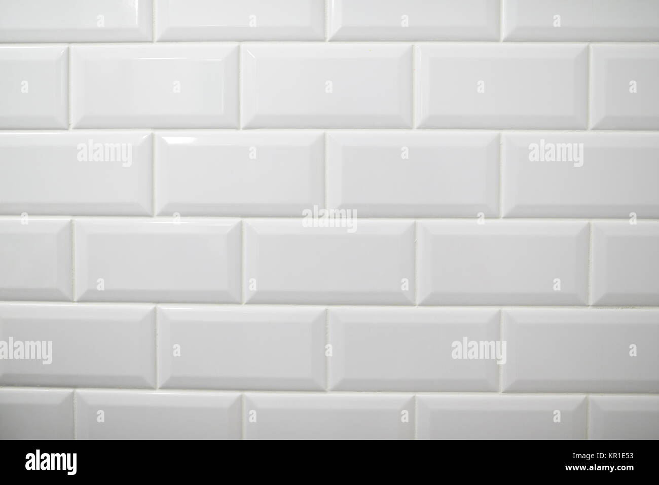 White ceramic tiles background. White brick pattern Stock Photo