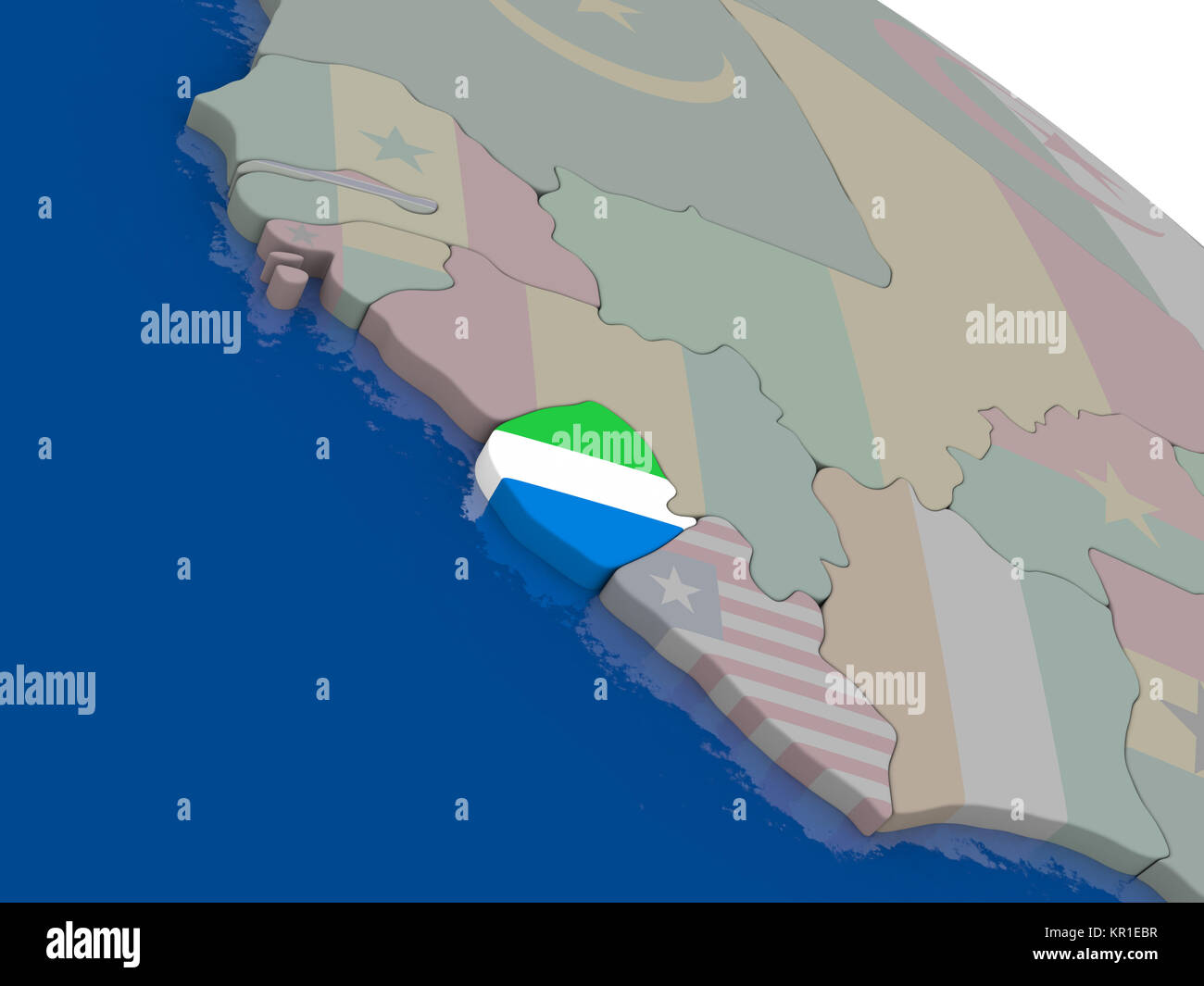 Sierra Leone with flag Stock Photo - Alamy
