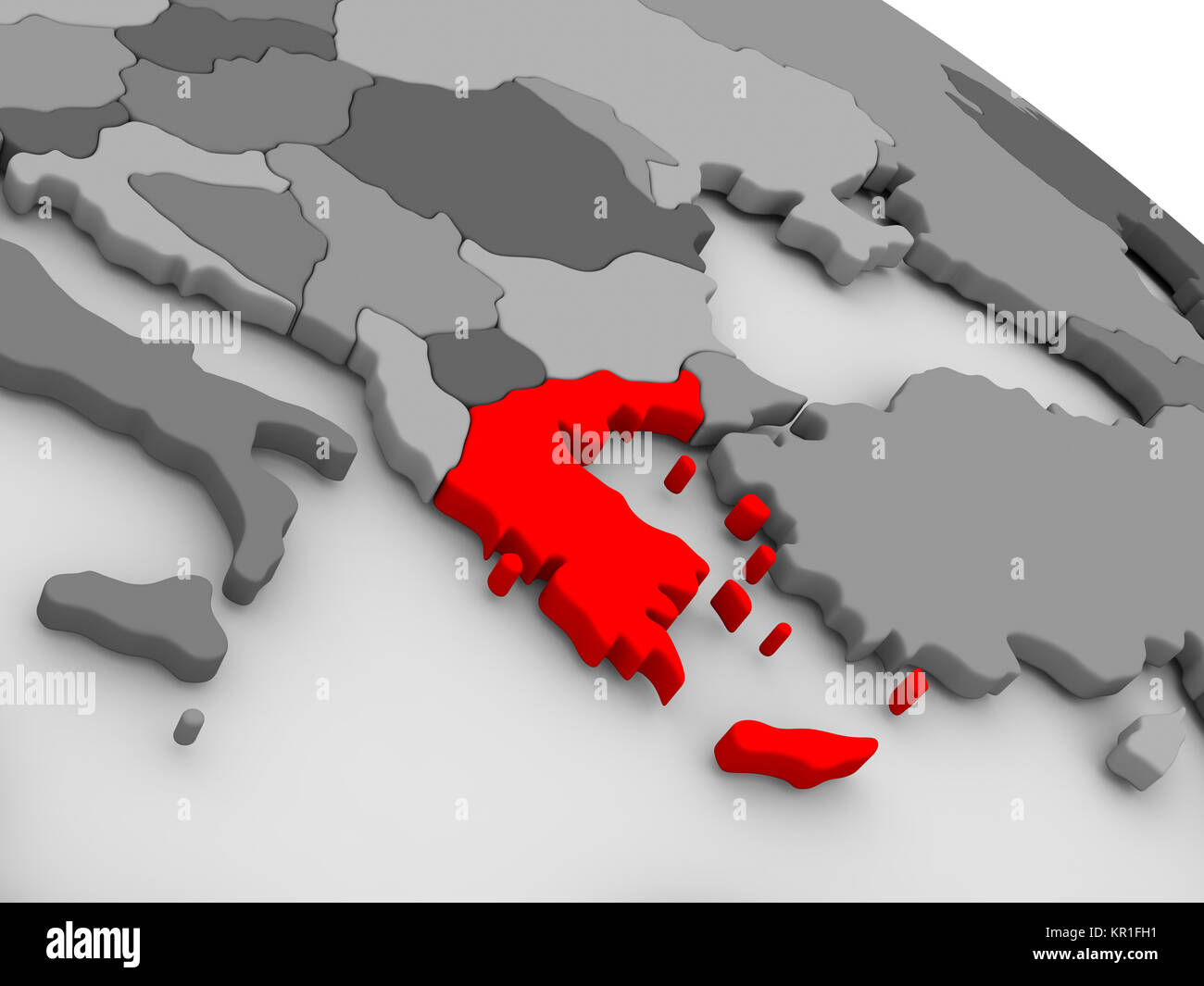 3d render map of greece hi-res stock photography and images - Alamy