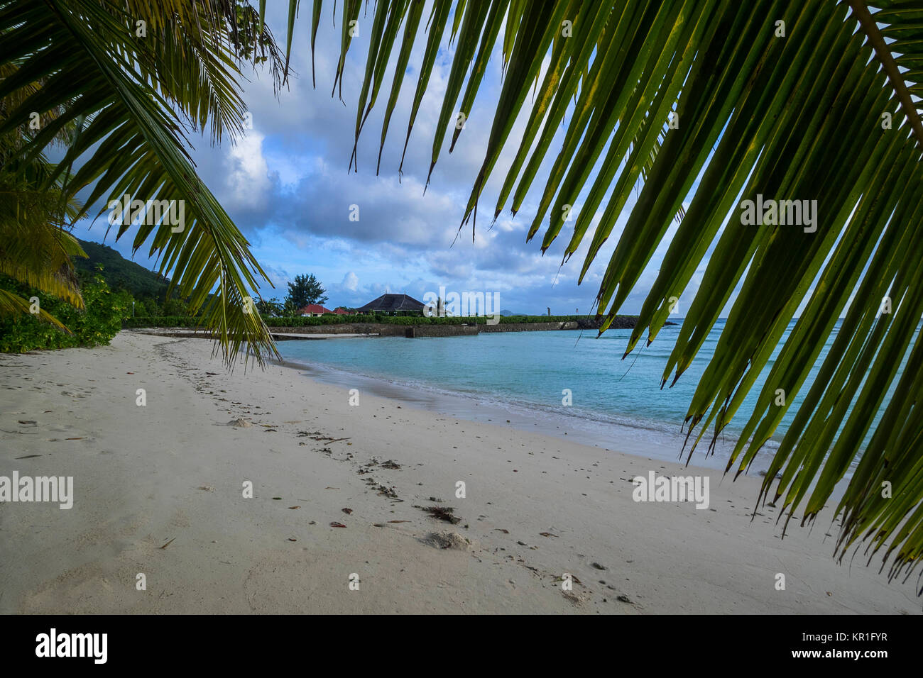 Seychelles - Silhouette Island Hotel La Belle Tortue on the beach of Anse La Passe Stock Photo