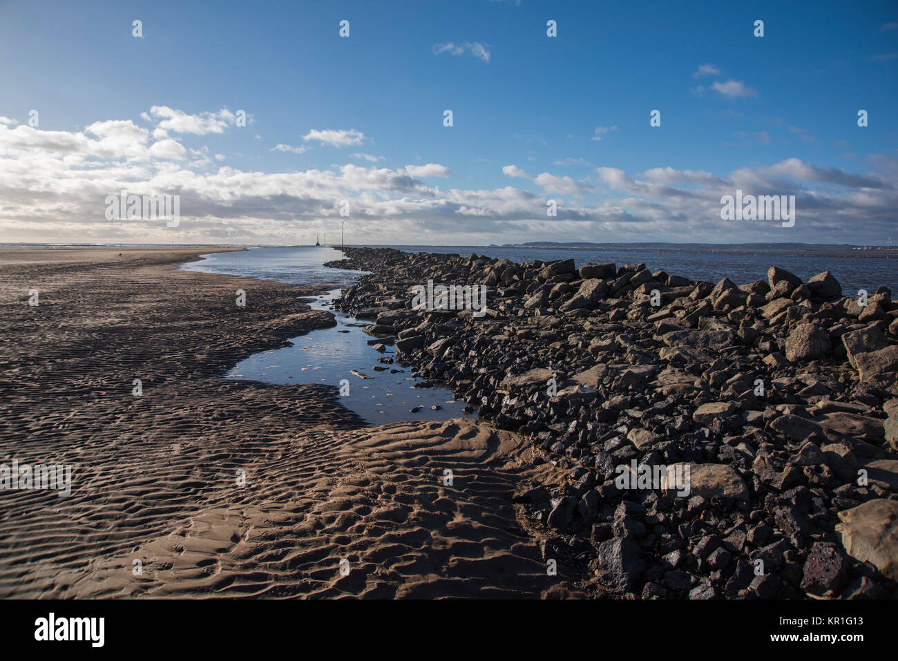 Baglan Bay and Aberavon Sands, West Glamorgan, South Wales, UK. Stock Photo