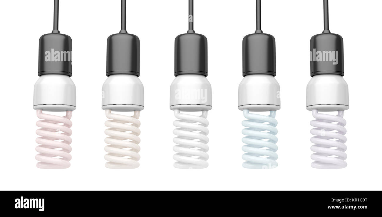 Light bulbs with different color temperatures Stock Photo Alamy