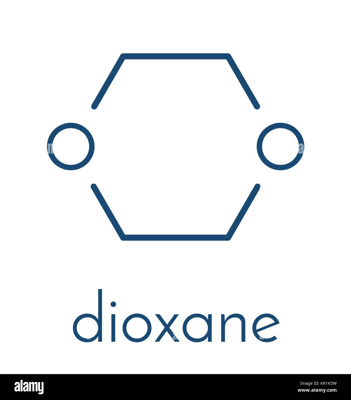 Dioxane (1,4dioxane) solvent molecule. Skeletal formula Stock Vector