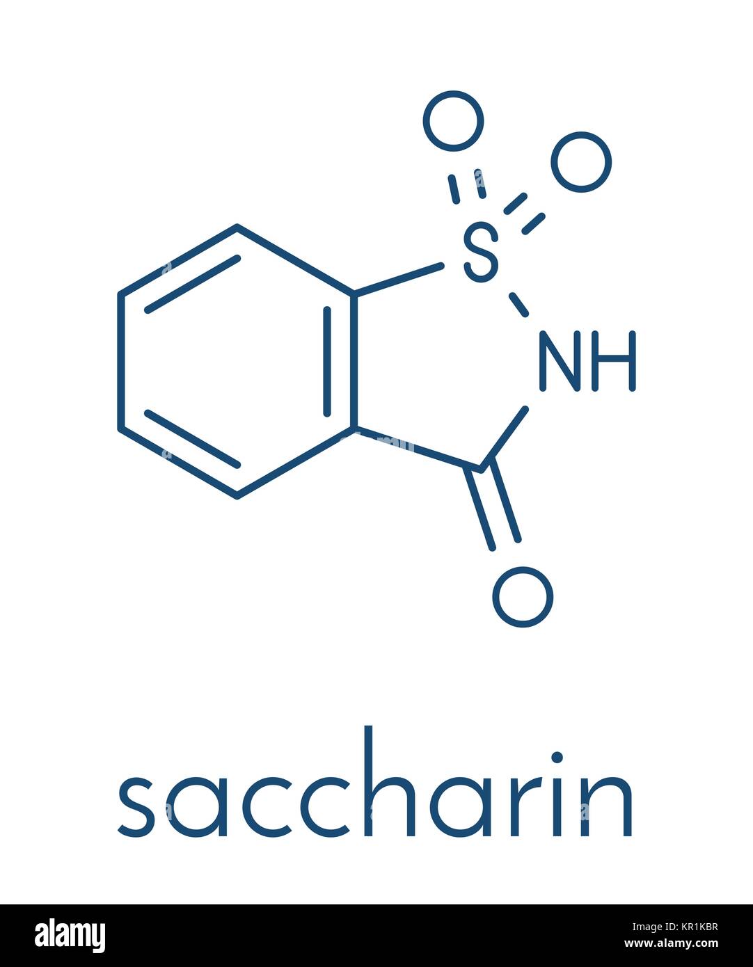 Saccharin artificial sweetener molecule. Skeletal formula Stock Vector