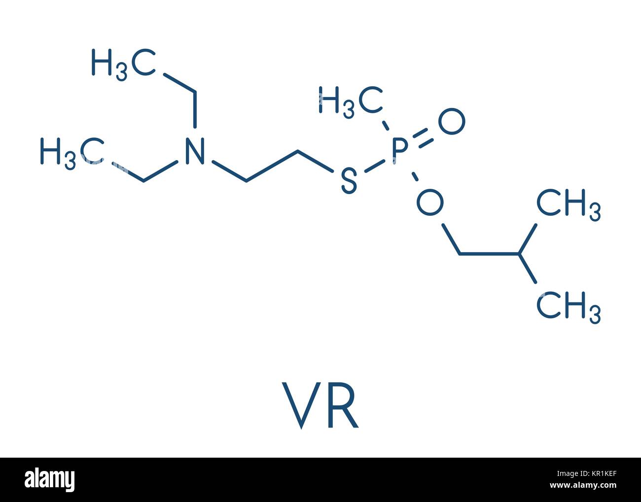VR nerve agent molecule. Skeletal formula. Stock Vector