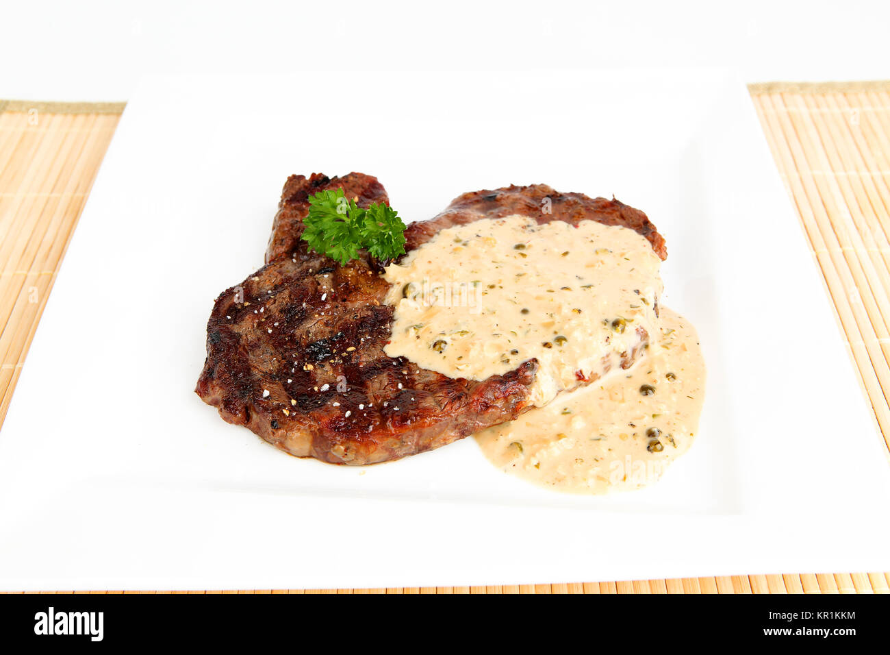 Steak with pepper sauce Stock Photo - Alamy