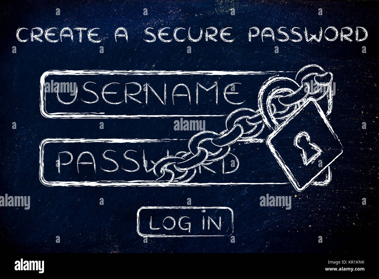 create a secure password, login with lock and chain Stock Photo Alamy