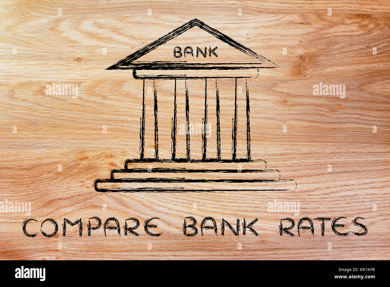 compare bank rates Stock Photo
