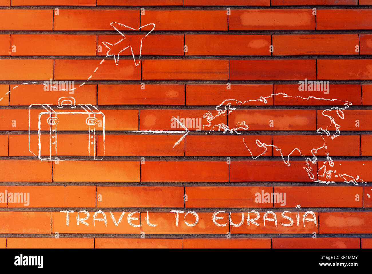 travel industry airplane and luggage going to Eurasia Stock Photo Alamy