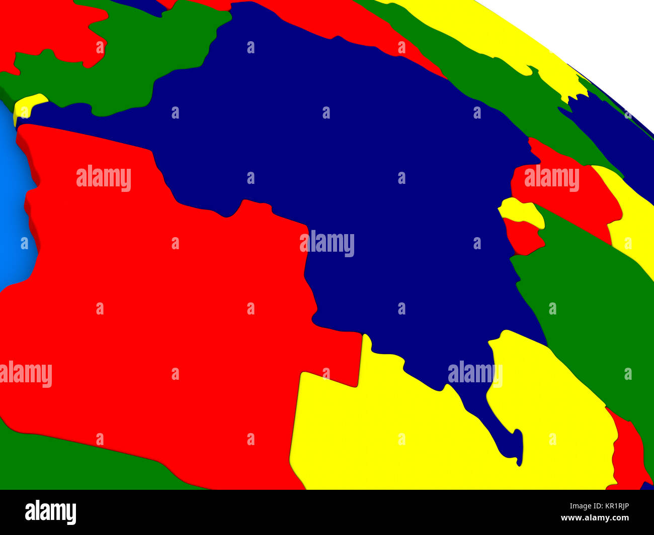 Democratic Republic of Congo on colorful 3D globe Stock Photo - Alamy