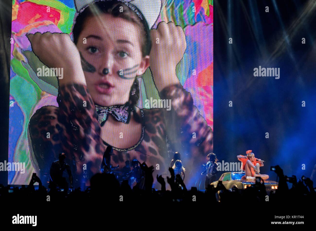 SYDNEY, AUSTRALIA - OCTOBER 17: Miley Cyrus performs her Bangerz Tour