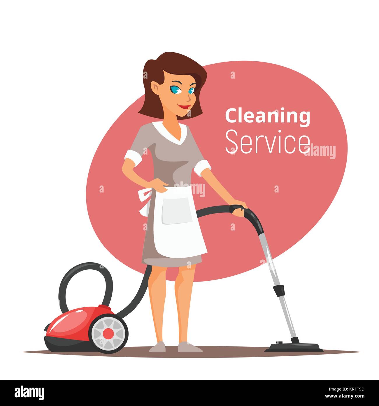 woman character vacuuming the floor Stock Vector Image & Art - Alamy