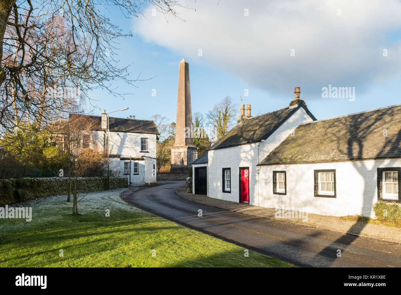 Killearn village and the Buchanan Monument, Stirlingshire, Scotland, UK Stock Photo