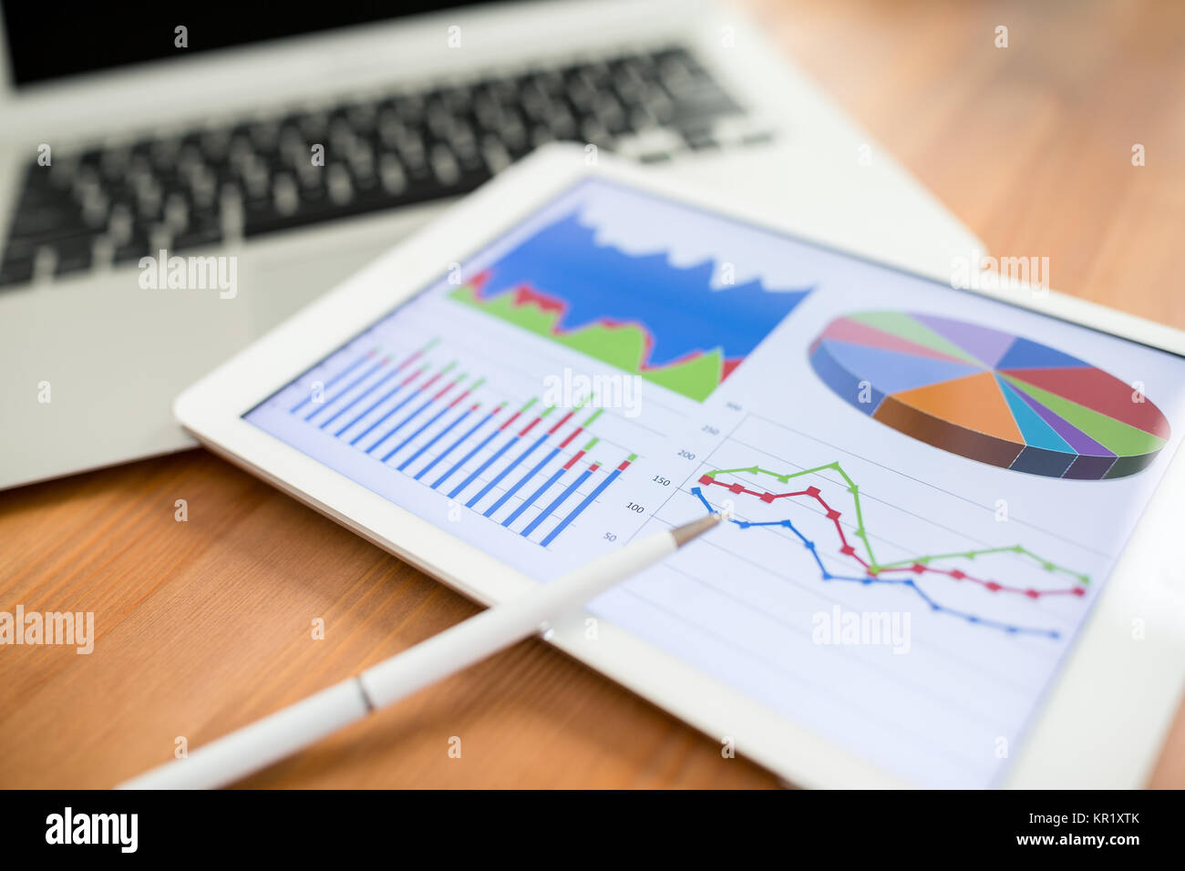 Chart on digital tablet Stock Photo Alamy